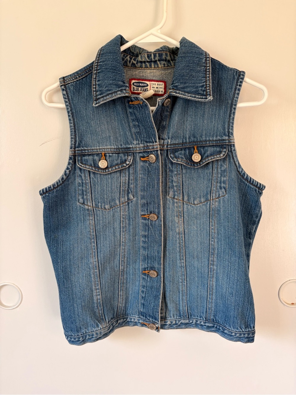 Old Navy Denim Vest Womens small Sleeveless Button Front